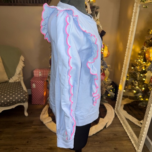 Lilly Pulitzer • Suzy Scalloped Ruffle Sweatshirt - Picture 7 of 13